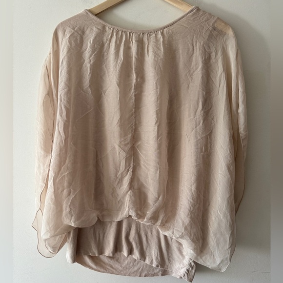 Elena Baldi NWT Silk Blend Made In Italy Double Layer Top - Picture 2 of 6